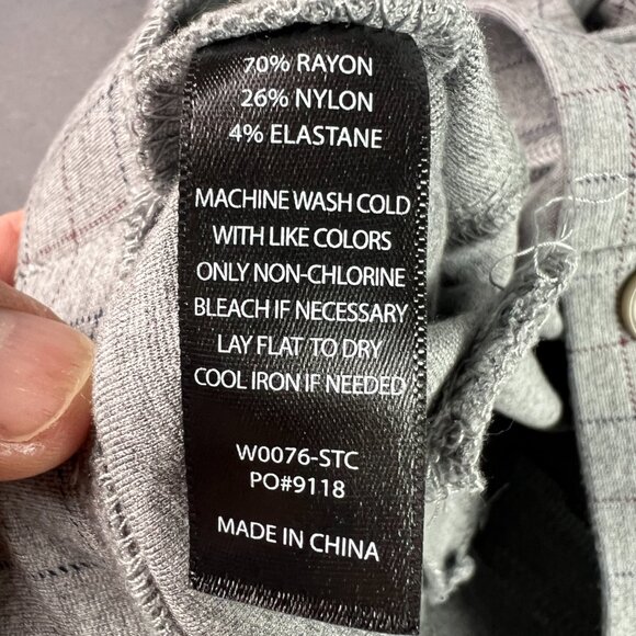 Betabrand Pull On Dress Yoga Pants Women's 35x26* Straight Grey Check Tag XL P - Picture 8 of 16